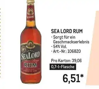 METRO Sea lord rum Angebot