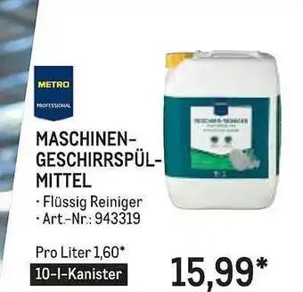 METRO Metro professional maschinen-geschirrspülmittel Angebot