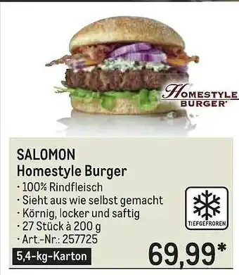 METRO Salomon homestyle burger Angebot