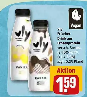 REWE Vly frischer drink aus erbsenprotein Angebot