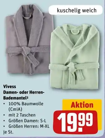 REWE Vivess Damen- o. Herren-Bademantel Angebot