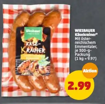 PENNY Wiesbauer Käsekrainer 300 g Packung Angebot