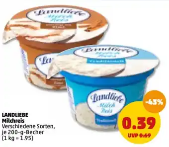 PENNY Landliebe Milchcreis 200 g Becher Angebot