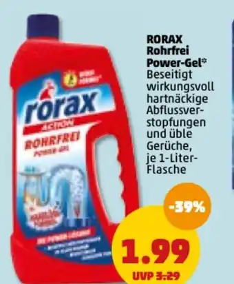 PENNY Rorax Rohrfrei Power Gel 1 Liter Flasche Angebot