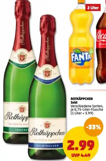 PENNY Rotkäppchen Sekt 0,75 Liter Flasche Angebot