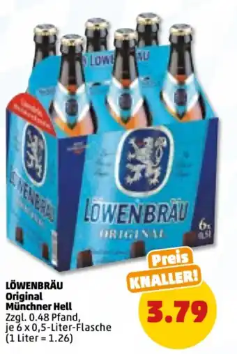 PENNY Löwenbräu Original Munchner Hell 6x0,5 Liter Flasche Angebot