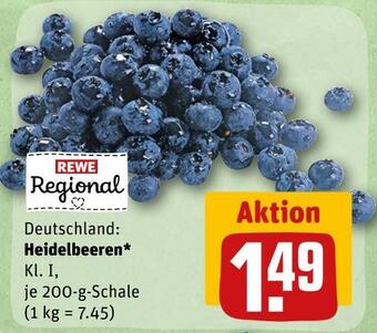 REWE Rewe regional heidelbeeren Angebot