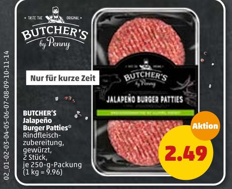 Butcher’s jalapeño burger patties Angebot bei PENNY