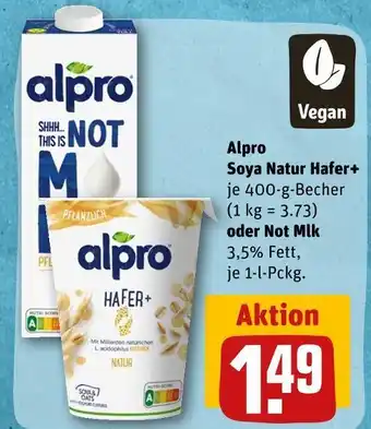 REWE Alpro soya natur hafer+ oder not mlk Angebot