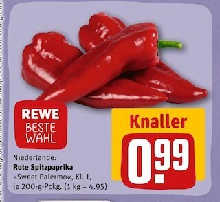 REWE Rewe beste wahl rote spitzpaprika Angebot