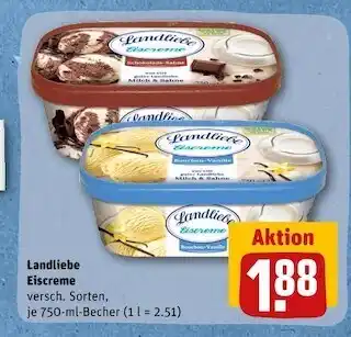 REWE Landliebe eiscreme Angebot