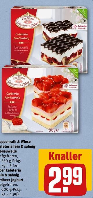 REWE Coppenrath & wiese cafeteria fein & sahnig donauwelle oder cafeteria fein & sahnig erdbeer joghurt Angebot