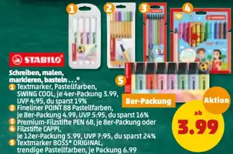 PENNY Stabilo Schreiben, malen, markieren, basteln Angebot