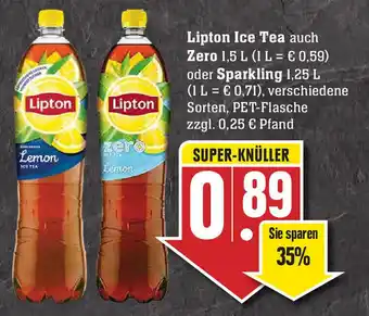 Edeka Lipton Ice Tea auch Zero 1,5L oder Sparkling 1,25L Angebot