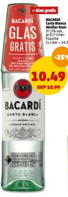 PENNY Bacardí Carta Blanca Weißer Rum 0,7 Liter Flasche Angebot