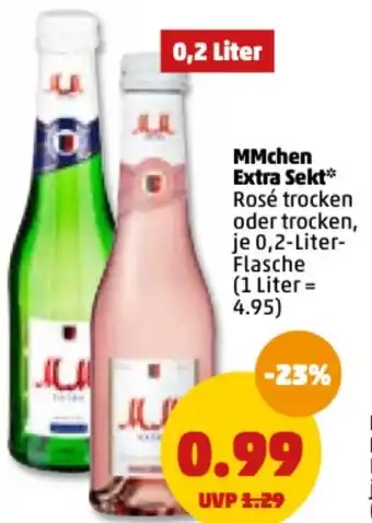 PENNY MMchen Extra Sekt 0,2 Liter Flasche Angebot