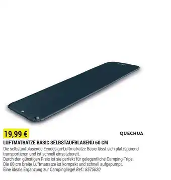 Decathlon Quechua luftmatratze basic selbstaufblasend 60 cm Angebot