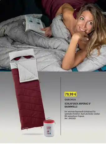 Decathlon Quechua schlafsack arpenaz 0° baumwolle Angebot