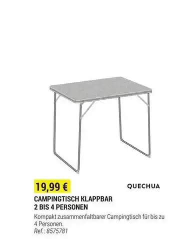 Decathlon Quechua campingtisch klappbar 2 bis 4 personen Angebot