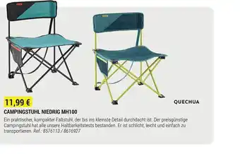 Decathlon Quechua campingstuhl niedrig mh100 Angebot