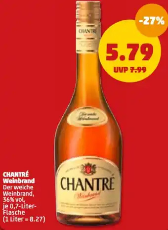 PENNY Chantré Weinbrand 0,7 Liter Flasche Angebot