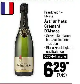 METRO Frankreich - elsass arthur metz crémant d'alsace Angebot