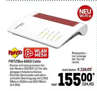 METRO Fritz!box 6660 cable Angebot