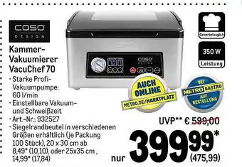 METRO Caso kammer-vakuumierer vacuchef 70 Angebot