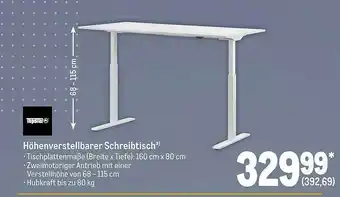 METRO Topstar höhenverstellbarer schreibtisch Angebot