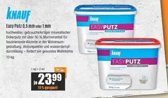 V Baumarkt Knauf easy putz 0.5 mm oder 1 mm Angebot