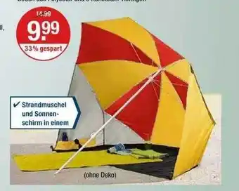 V Markt Strandmuschel und sonnenschirm in einem Angebot