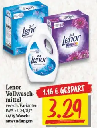 NP Discount Lenor Vollwaschmittel 14/19 Waschanwendungen Angebot