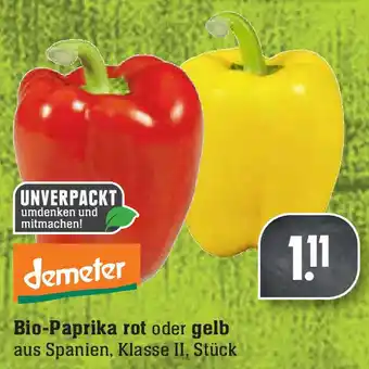 Edeka demeter Bio Paprika rot oder gelb Angebot