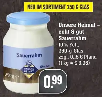 Edeka Neukauf Unsere Heimat echt & gut Sauerrahm 250 g Glas Angebot