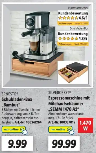 Ernesto Schubladen Box ,,Bambus" Angebot bei Lidl