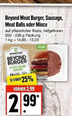Edeka Beyond meat burger, sausage, meat balls oder mince Angebot