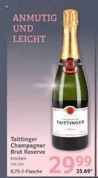 Selgros Taittinger champagner brut reserve Angebot