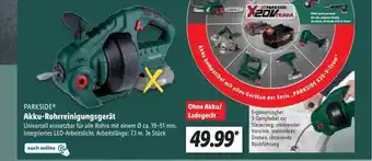 Lidl Parkside akku-rohrreinigungsgerät Angebot