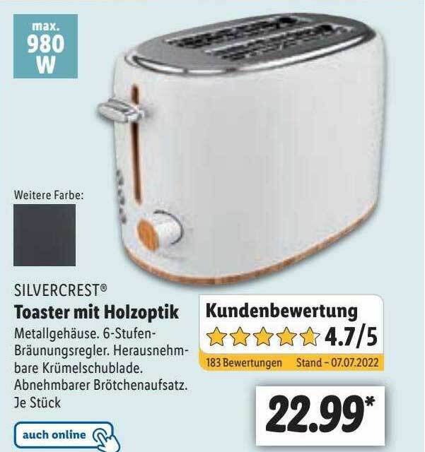 Silvercrest toaster mit holzoptik Angebot bei Lidl