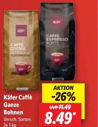 Lidl Käfer caffè ganze bohnen Angebot