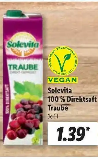 Lidl Solevita 100% direktsaft traube Angebot