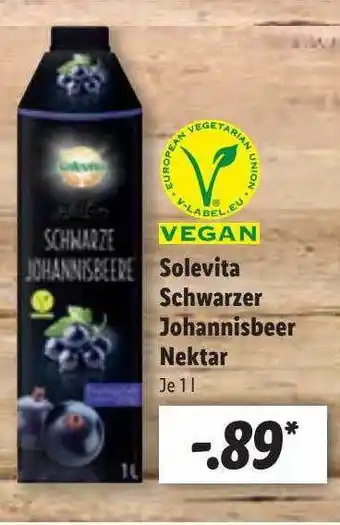 Lidl Solevita schwarzer johannisbeer nektar Angebot