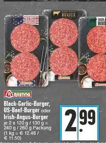 E-Center Rasting black-garlic-burger, us-beef-burger oder irish-angus-burger Angebot