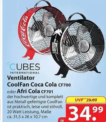 Famila Nord Ost °cubes ventilator coolfan coca-cola oder afri cola Angebot