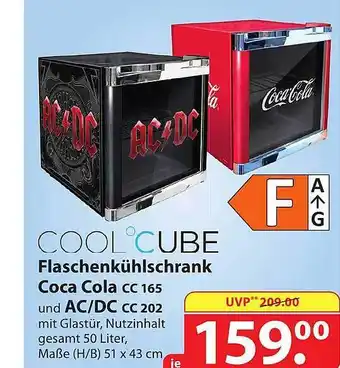 Famila Nord Ost Cool°cube flaschenkühlschrank coca-cola und ac-dc Angebot