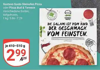 Globus Gustavo gusto steinofen pizza oder pizza bud & terence Angebot