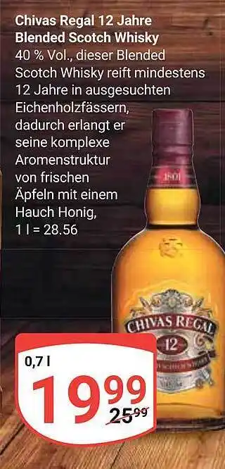 Globus Chivas regal 12 jahre blended scotch whisky Angebot