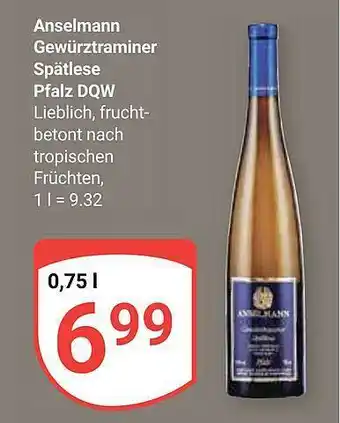 Globus Anselmann gewürztraminer spätlese pfalz dqw Angebot