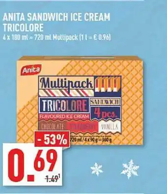 Marktkauf Anita sandwich ice cream tricolore Angebot