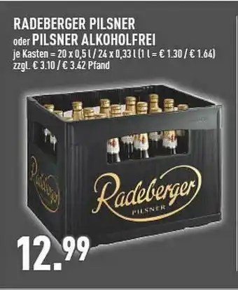 Marktkauf Radeberger pilsner oder pilsner alkoholfrei Angebot